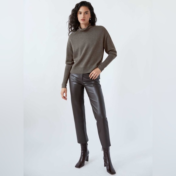 Aritzia Wilfred forest green Wool Cyprie Mock Neck Turtleneck Sweater Sz xxs - Picture 2 of 13